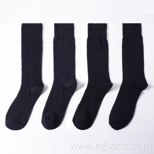 10 pairs breathable classical mid-calf black cotton socks